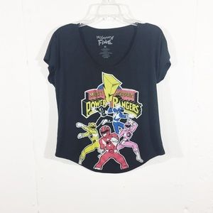 Power Rangers Crop Top Vintage 90s Black Sz Medium